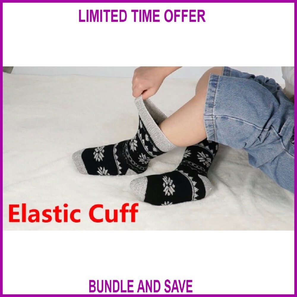 Women's Thermal Crew Socks Size 5-10 Acrylic Warm Winter Boot Socks - Picture 8 of 8